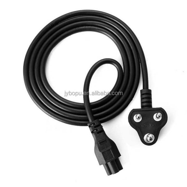 Factory Price Good Quality INDIA Plug 3 Core Ac Computer Power Cord Small South African 3 Pin Cable for Computer