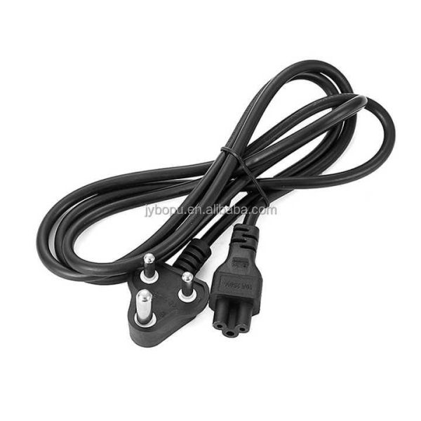 Factory Price Good Quality INDIA Plug 3 Core Ac Computer Power Cord Small South African 3 Pin Cable for Computer