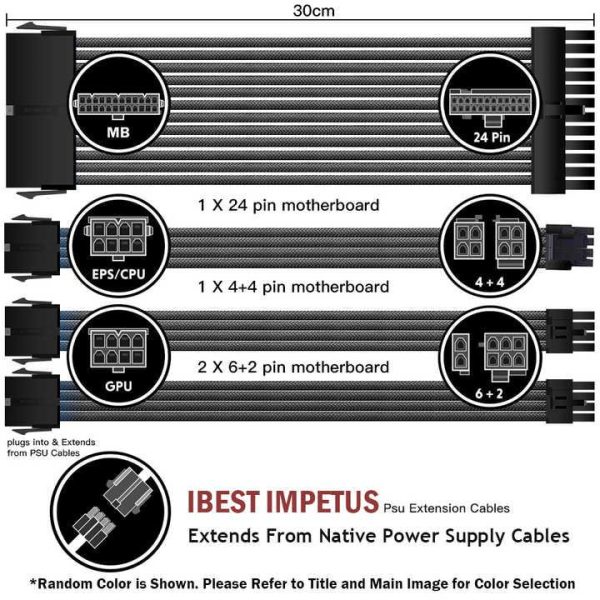 ATX Extension Power Cable Flexible Power Cable Extension Elbow Data Power Cable Extension Reel