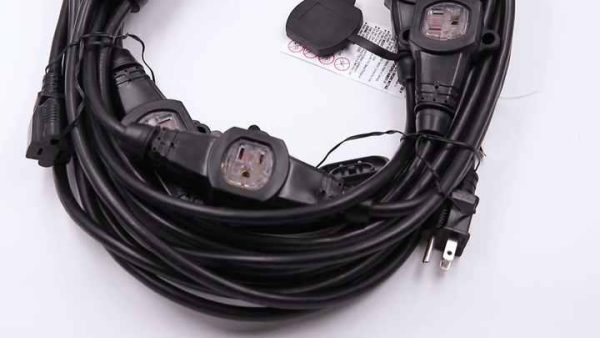 Heavy-Duty 6-Outlet NEMA Power Distribution Cord for Grow Lights - Waterproof, Custom Length, 15A/250V Rating