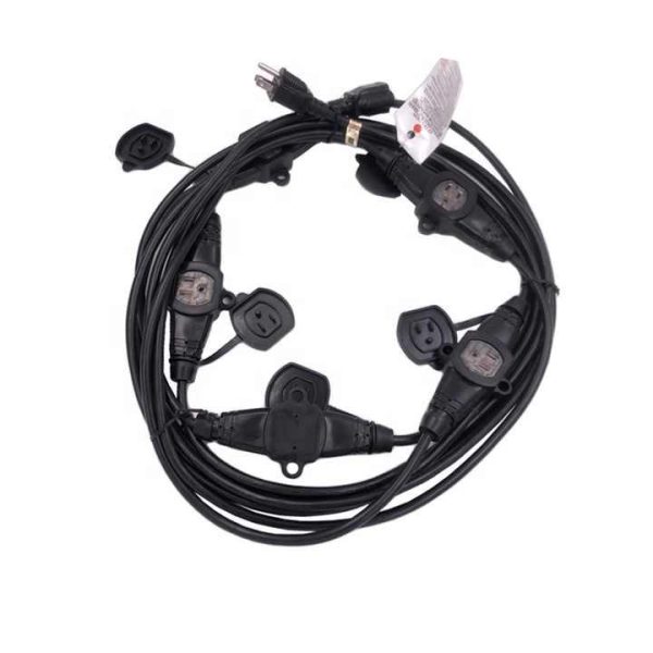 Multi-socket Power Distribution Extension Cord for Grow Lightings