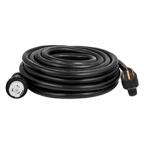 Us Standard 50A Generator Extension Cords NEMA 14-50P--SS2-50R Twist Lock Connector Electrical Extension Cord Black Pvc Copper