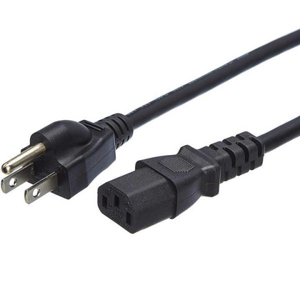 High Quality 220v USA Ac Power Cord 3 Pin Plug Pc Projector Computer Power Cable Us