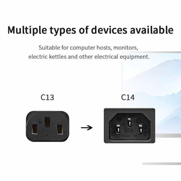 3 Pin Pure Copper 1M 1.2M 1.5M 1.8M 3M UK C13 Extension Power Cords 3ft 4ft 5ft 6ft 10ft Home Appliance Power Cable