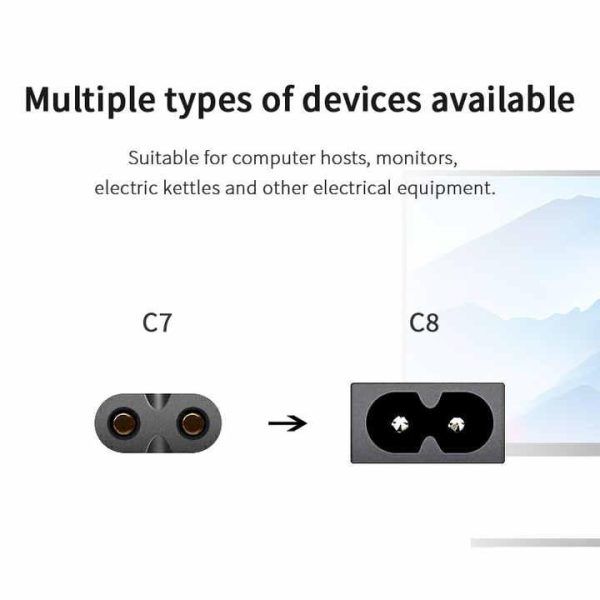 Hot Selling C5 C7 C13 IEC 2Pin 3Pin Computer Power Cord NEMA US Cable Line Home Appliance Fused Plug Available 3FT 4FT 8FT AC