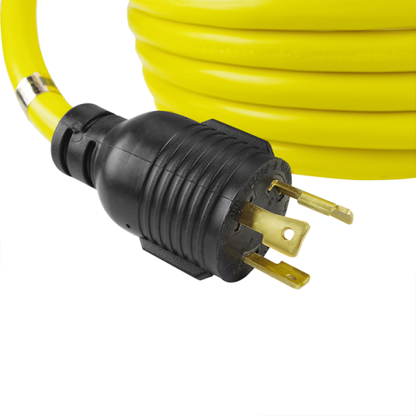 3/10/25/50FT L6-30P/L6-30R Heavy Duty Generator Locking Power Cord Generator Extension Cord SJTW Portable Generator Power Cord