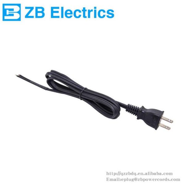 2024 Wholesale American Ac Power Cords Cable Flat 2-pin Electrical Plug for Household Apply