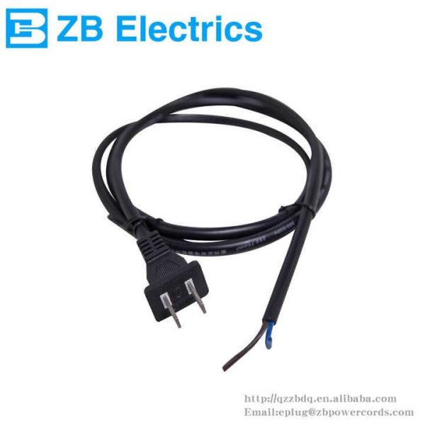 2024 Wholesale American Ac Power Cords Cable Flat 2-pin Electrical Plug for Household Apply