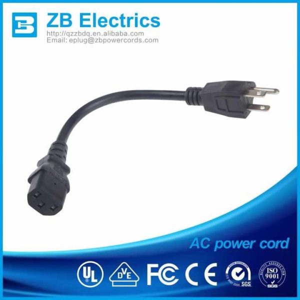 2024 Wholesale American Ac Power Cords Cable Flat 2-pin Electrical Plug for Household Apply