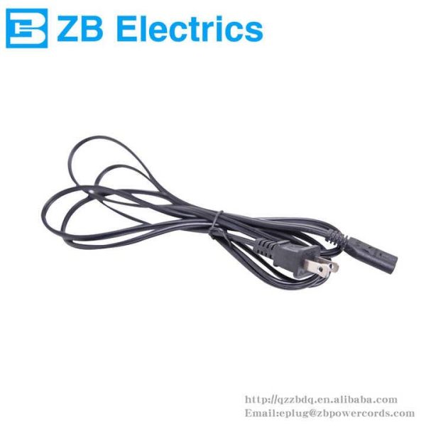 2024 Wholesale American Ac Power Cords Cable Flat 2-pin Electrical Plug for Household Apply