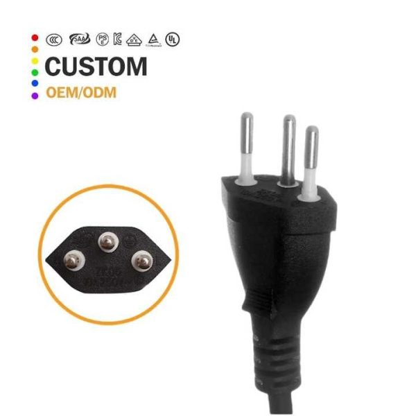 Black Switzerland With Fuse Extension 3 Prong Ac Power Cord Cable Plug for Laptop Notebook Printer