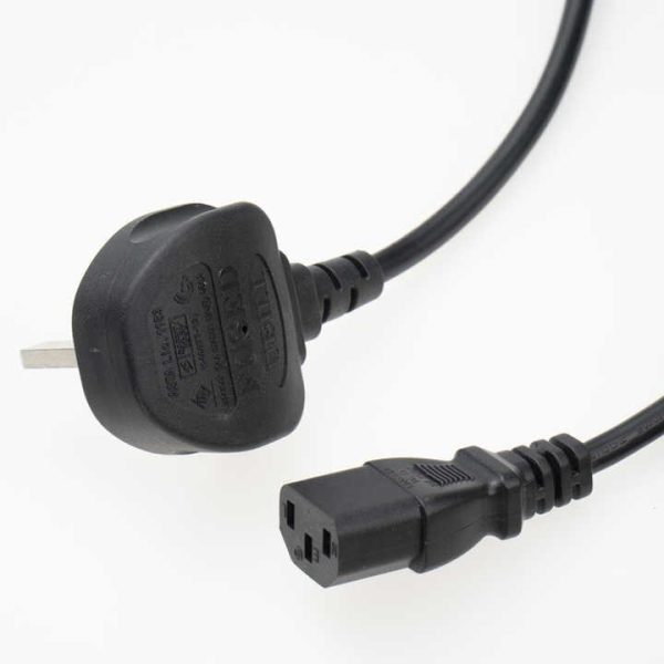 High Quality 3 Wire With Fuse UK Standard AC Power Cord 3Pin Plug Power Cable for Computer