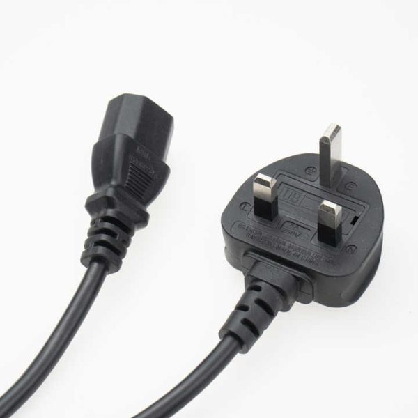 High Quality 3 Wire With Fuse UK Standard AC Power Cord 3Pin Plug Power Cable for Computer