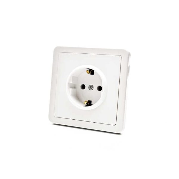 Custom Universal European Standard Electrical Wall Socket With German Standard Grounding PC Panel Single Outlet