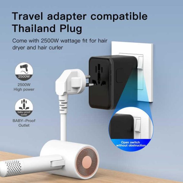 Electrical Plug Custom World International Universal Travel Adapter International Plug logo International Travel Power