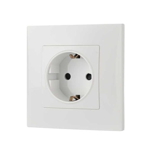 Factory New Design Hot Sale Low Price White Black PC Material EU Wall Socket