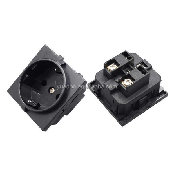 China Manufacturer Modular Wall Socket Panel Mount European Schuko Socket Euro Outlet