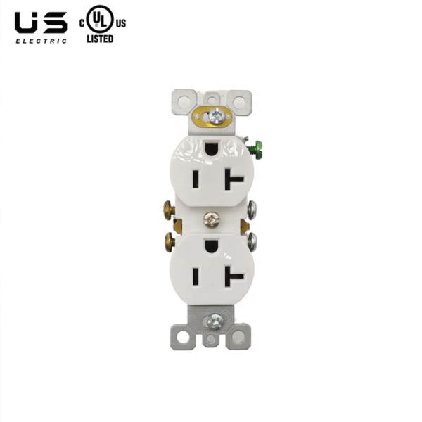 GFCI Duplex Outlet Receptacle Electrical Plug 20A 125V US Standard Tamper-Resistant NEMA Socket with Leakage Protection