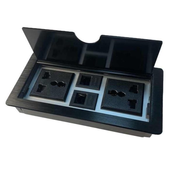 Wholesale Office Furniture Pop-Up Aluminum Alloy Floor Socket Box With AU Standard Plug Tabletop or Wall Socket Power Outlet