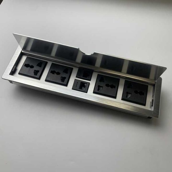 Wholesale Office Furniture Pop-Up Aluminum Alloy Floor Socket Box With AU Standard Plug Tabletop or Wall Socket Power Outlet