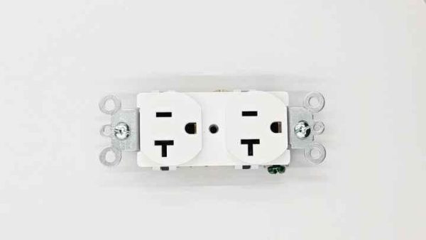 20A 125V NEMA 5-20R Duplex Wall Socket with 2 AC Outlets, US Standard & Self-Grounding