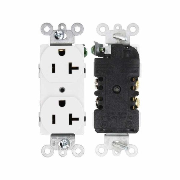 American Standard 20A 125V NEMA5-20R Duplex Electrical Outlets Wall Socket with 2 AC Outlets and US Plug Standard