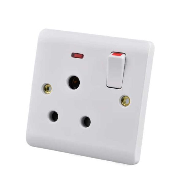 Factory Sales Simple White Fireproof Safe Market Wall Switch Socket for Home Office Hotel Use