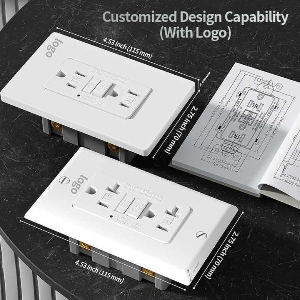 Factory Supply American Standard 20 Amp GFCI Outlet UL Certificated Self Test Ground Fault Circuit Interrupt GFCI Socket