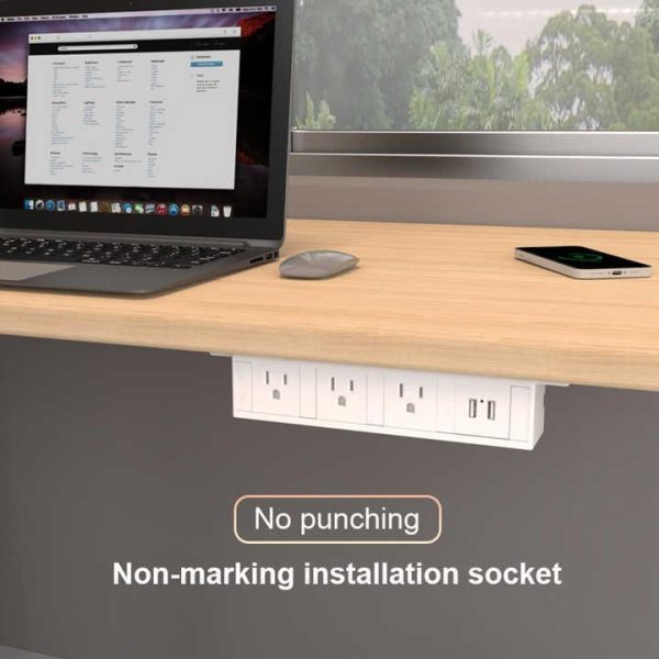 Under Desk Power Sockets Outlet Tabletop British UK Plug with Usb Ports Under Table Socket