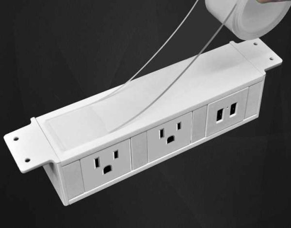 Under Desk Power Sockets Outlet Tabletop British UK Plug with Usb Ports Under Table Socket