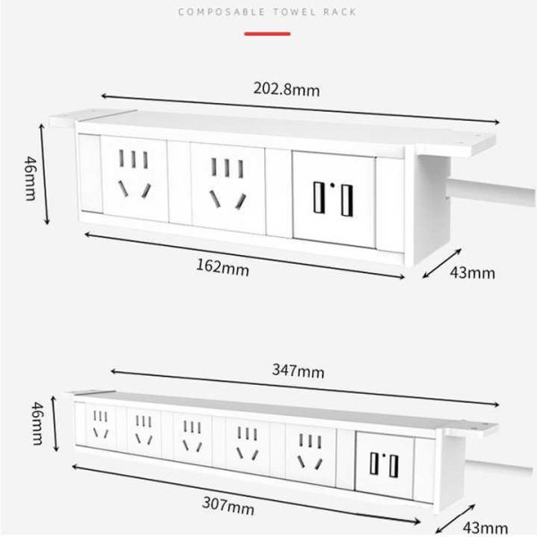 Under Desk Power Sockets Outlet Tabletop British UK Plug with Usb Ports Under Table Socket