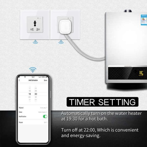 Smart Home Electrical Socket Plug with Energy Meter 16A Wall WiFi Universal Power Socket Outlet