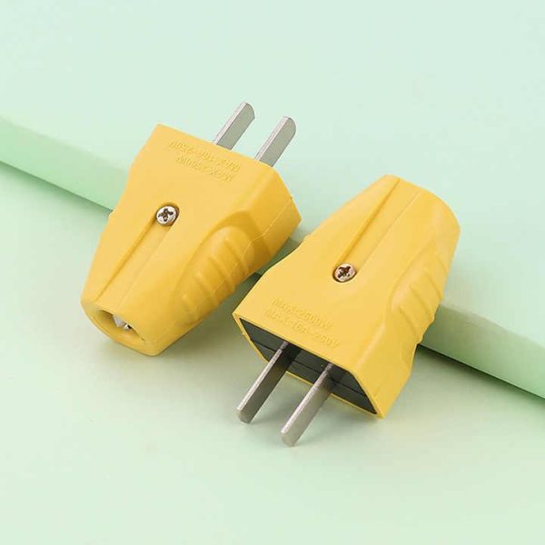 Best Selling Fixed Rotation protection Power Plug Two Pole Industrial Plug Yellow Large Flat Plug