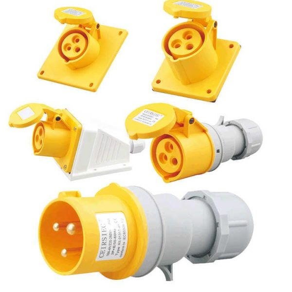 63 Amp Male Female Industrial Plug Socket 380V 63A 2 3 4 5 Pin Plastic ABS Industrial Socket and Plug for Reefer Container