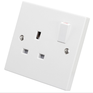 Abuk White Bakelite Uk Wall Switched Socket Push Button 13a 250v Electric Socket Home Metal With Neon