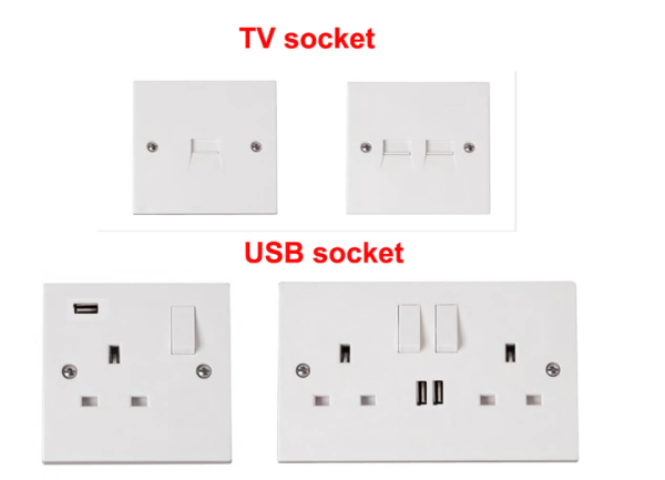 Abuk White Bakelite Uk Wall Switched Socket Push Button 13a 250v Electric Socket Home Metal With Neon