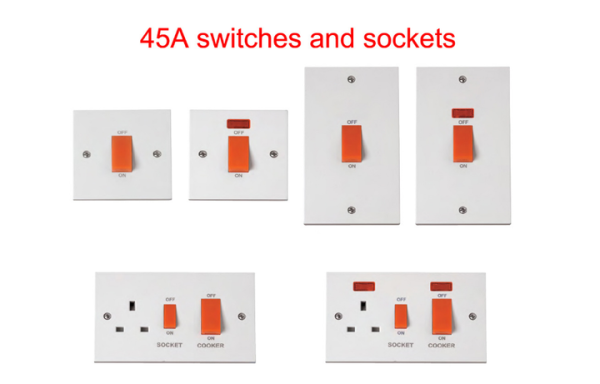 Abuk White Bakelite Uk Wall Switched Socket Push Button 13a 250v Electric Socket Home Metal With Neon