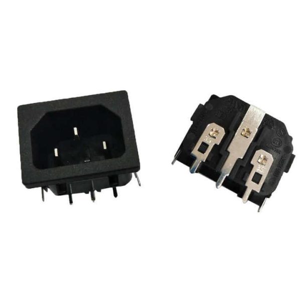 Factory Direct Supply 3 Pin Ac Power Socket Iec 320 C14 Male 15A 250V Plug Connector Power Industrial Socket