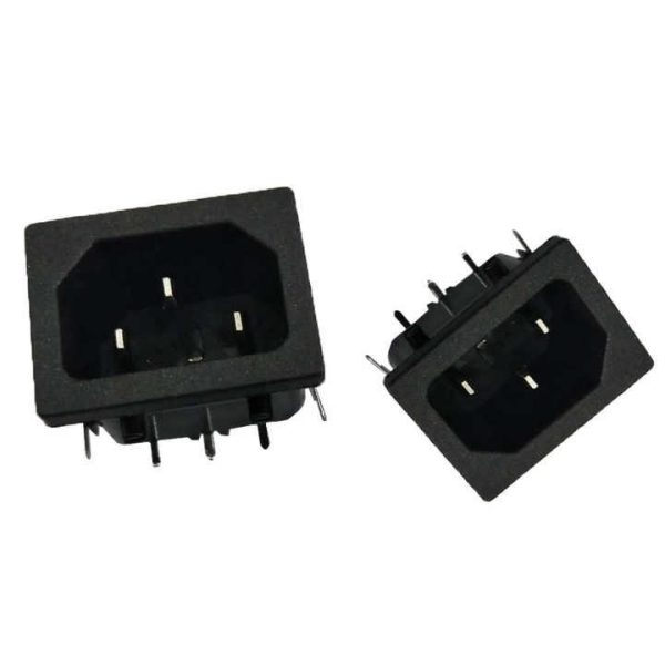 Factory Direct Supply 3 Pin Ac Power Socket Iec 320 C14 Male 15A 250V Plug Connector Power Industrial Socket