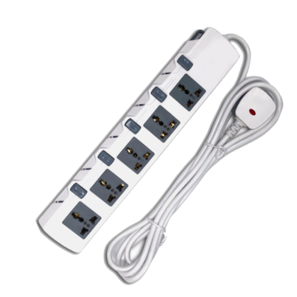 Wholesale Custom Most Popular Power Strip Extension Cord Lead Multi Switch 5 Way Home Power Socket