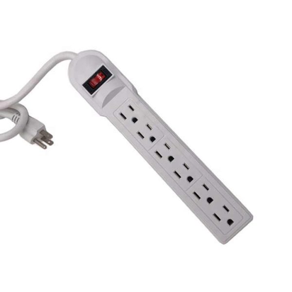 US 6 Way Outlet Surge Protector Power Strip