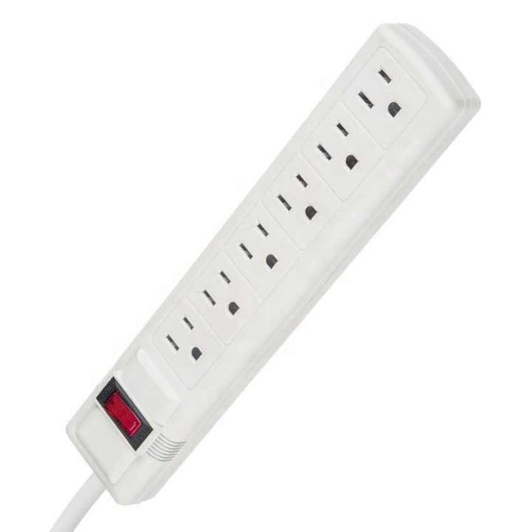 US 6 Way Outlet Surge Protector Power Strip