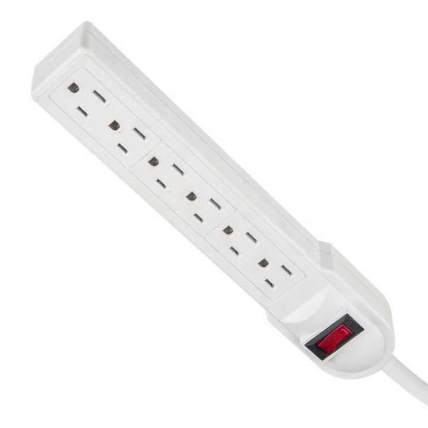 US 6 Way Outlet Surge Protector Power Strip