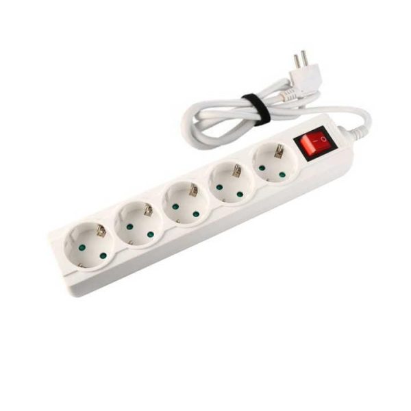 EU Standard 250V 16A Heavy-Duty Power Strip with Multiple Socket Extension and Child Protection