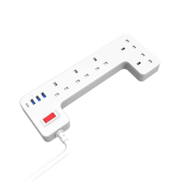 Power Strip with 6 Foot Cord Surge Protector with Rotating Plug 6 Outlet Surge Protector with Usb