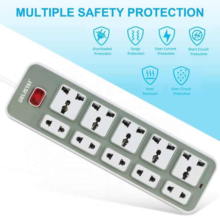 Electrical Power Strip Hot Sale Multi Extension Universal 10 Ways Socket