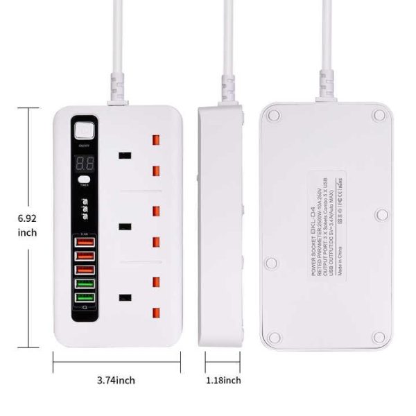 Factory Produces Various Timing Ac Power Sockets High-power 3000w Power Strip With Usb Fast Charging