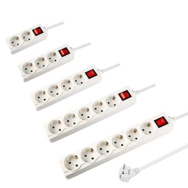 European Standard Power Supply Socket Extension Lead 6 Outlets Multiple Plugs 6 Outlet Wall 1.5 ft Power Cord Power Strip