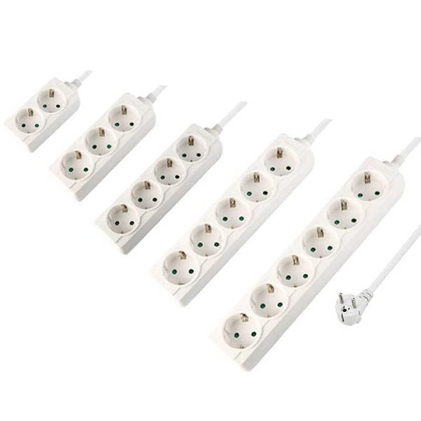 European Standard Power Supply Socket Extension Lead 6 Outlets Multiple Plugs 6 Outlet Wall 1.5 ft Power Cord Power Strip