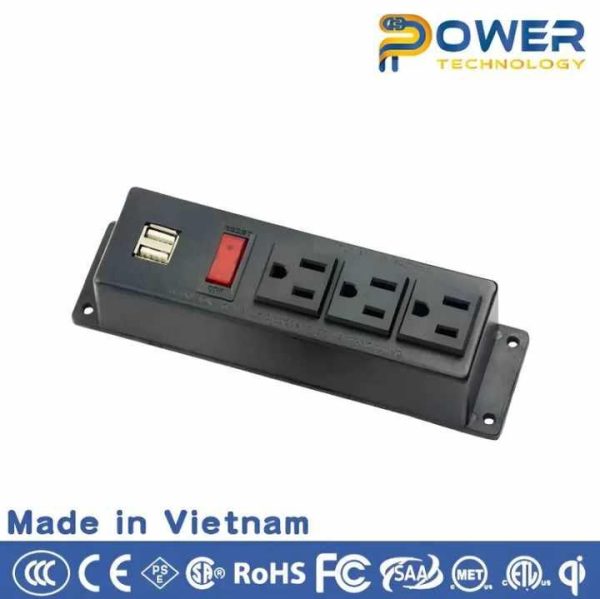 Factory Price Hot Selling US Model Recessed Power Strips Socket With Dual USB Premium Quality Product